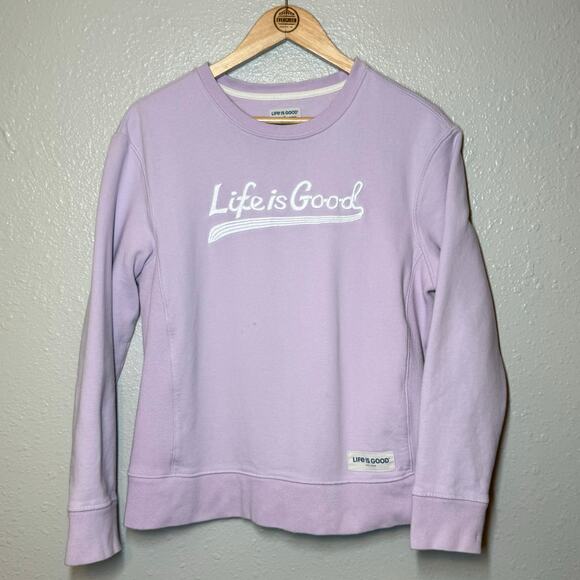 Life Is Good Women’s Simply True Embroidered Pullover Sweatshirt Purple Sz Small - Picture 3 of 10